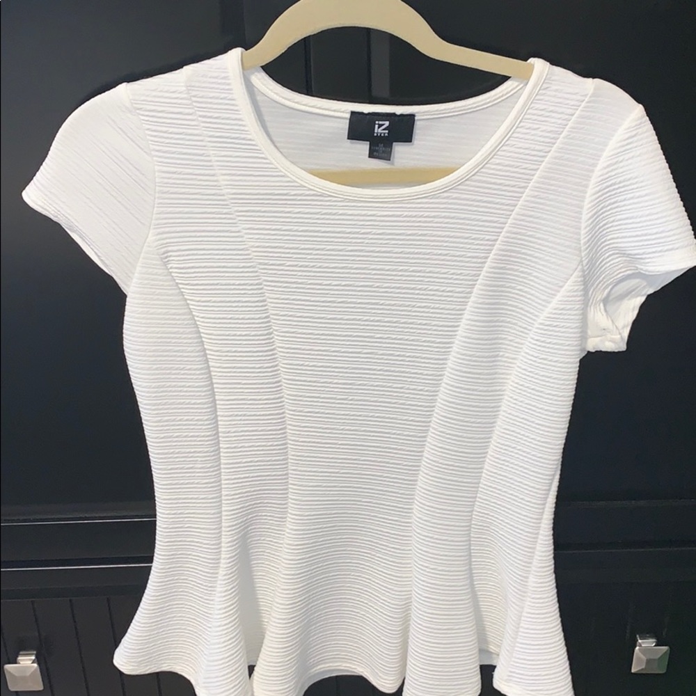 White peplum dress shirt